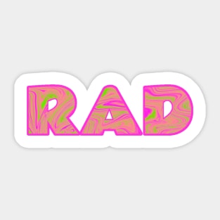 RAD. Magenta, Green, Pink Sticker